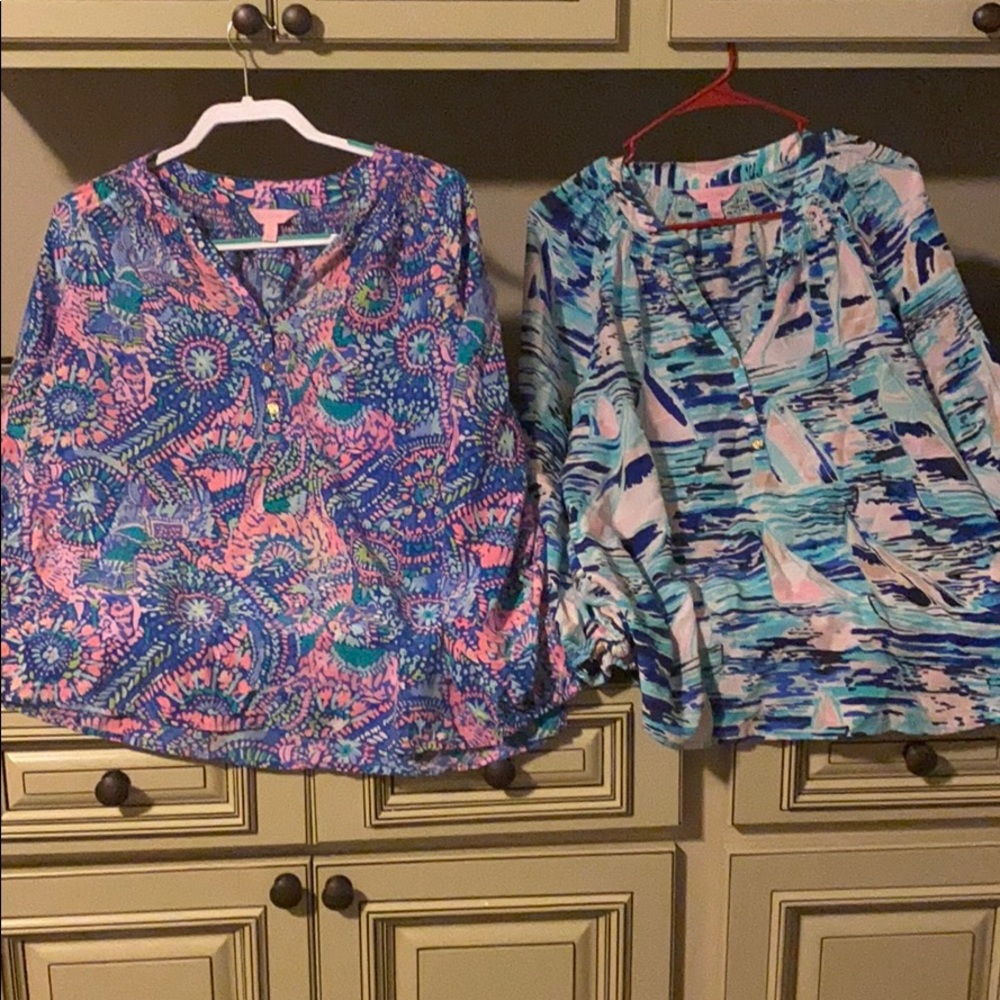 Lilly pulitzer set of two shirts size large